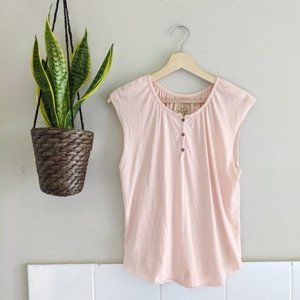 New without tags Chaser Baby Pink Sleeveless Button Tee